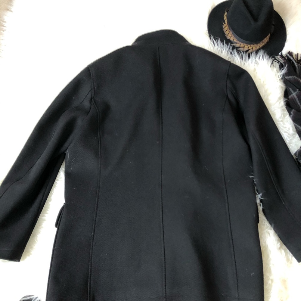 Leather trimmed Cole Haan Pea Coat - Picture 6 of 8